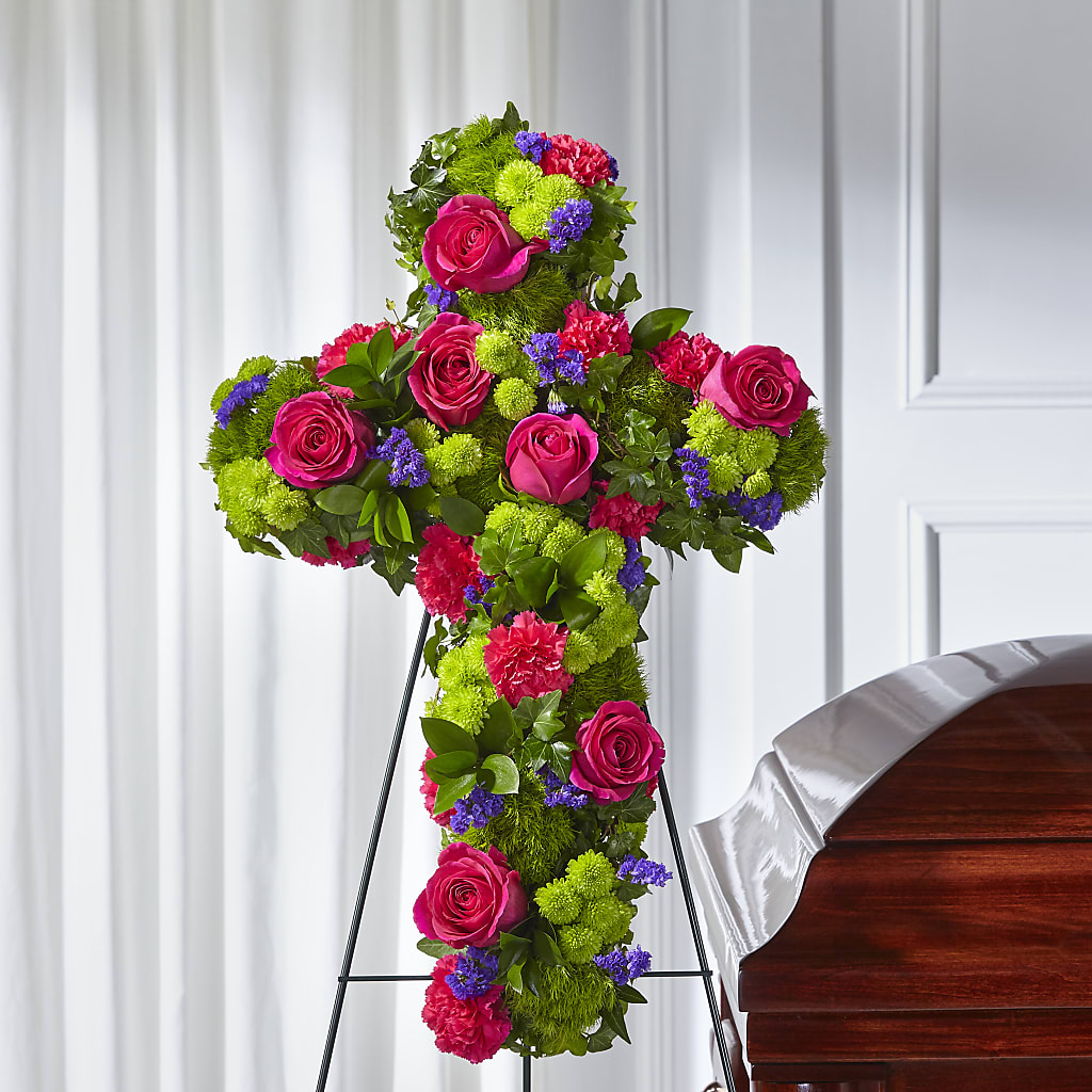 Tribute Rose Floral Cross – Hb Floral Studio, Rockford IL