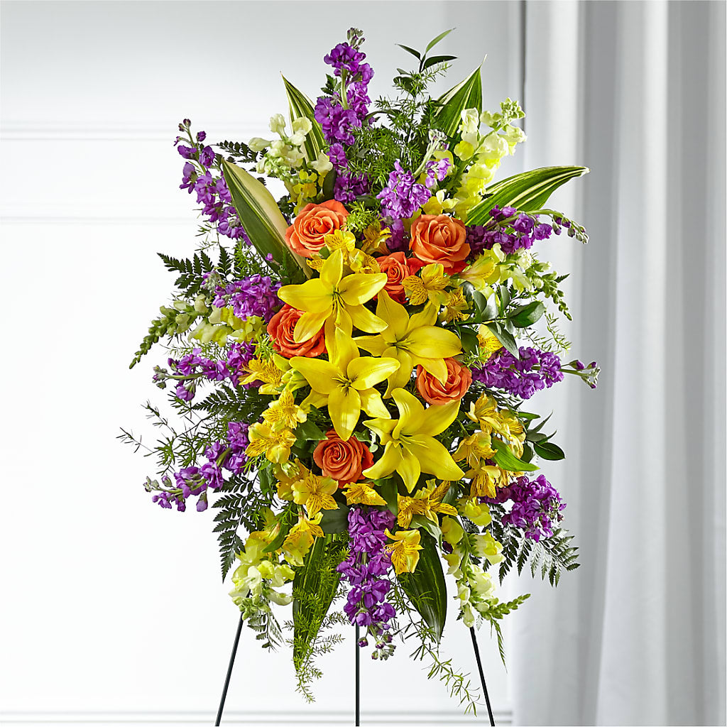 Thoughtful Prayers Standing Spray – Hb Floral Studio, Rockford IL