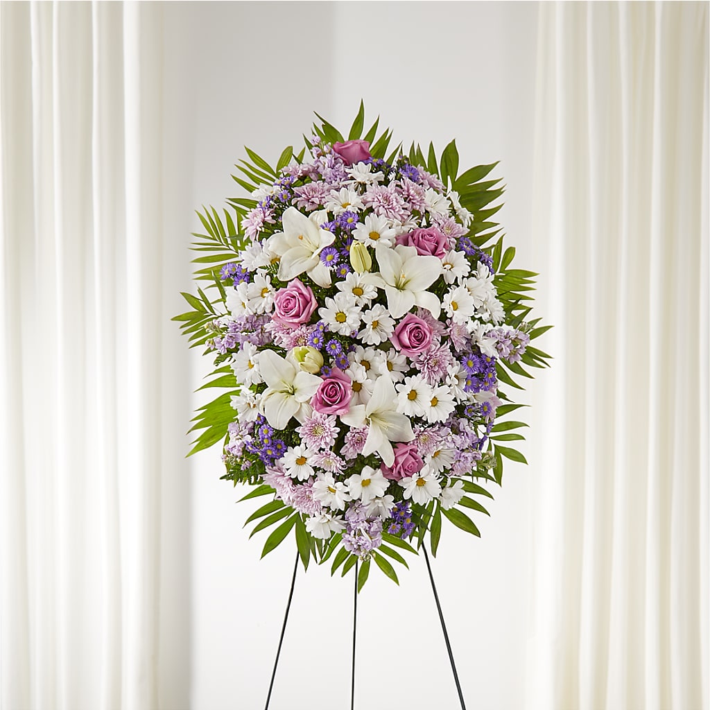 Surrounded by Love Standing Spray – Hb Floral Studio, Rockford IL