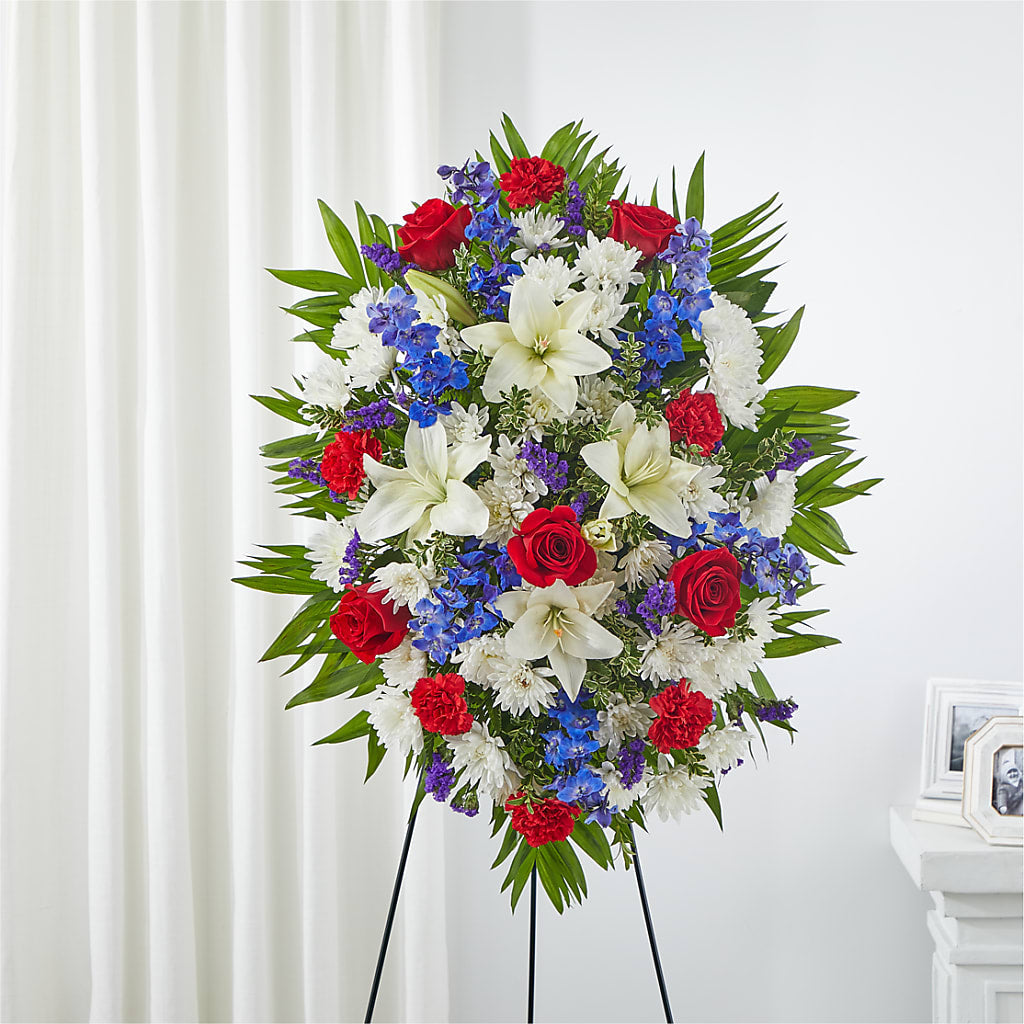 Cherished Service Standing Spray – Hb Floral Studio, Rockford IL