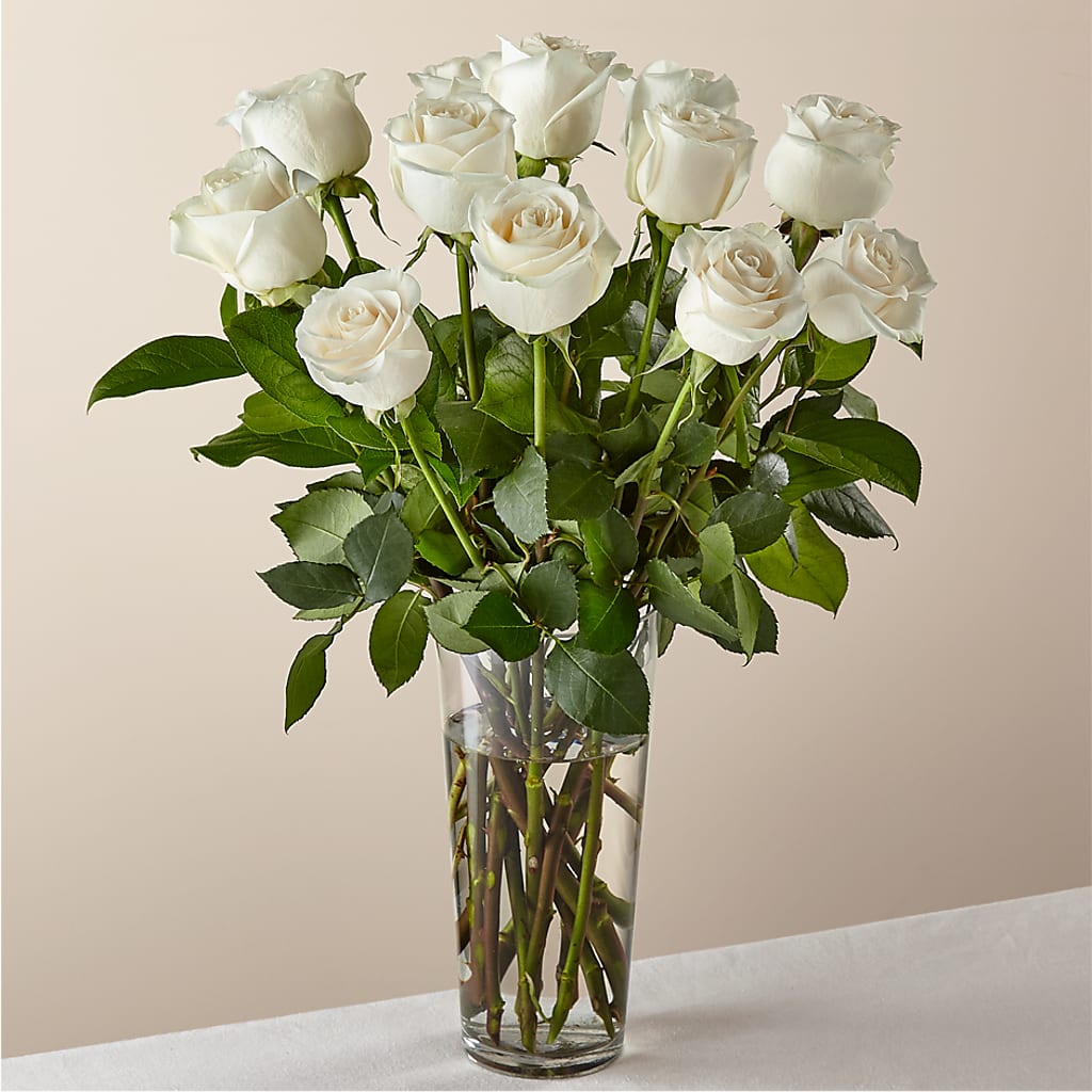Long Stem White Rose Bouquet –  Hb Floral Studio, Rockford IL