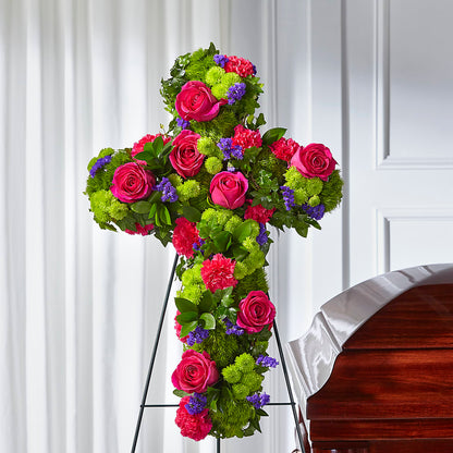 Tribute Rose Floral Cross –  Hb Floral Studio, Rockford IL