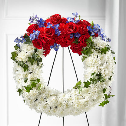 Patriotic Passion Wreath –  Hb Floral Studio, Rockford IL