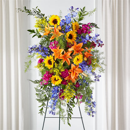 Sunlit Memories Standing Spray (Standard) –  Hb Floral Studio, Rockford IL