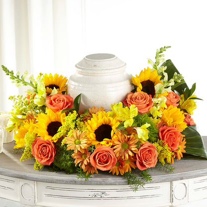 Faithful Sunflower Cremation Adornment –  Hb Floral Studio, Rockford IL