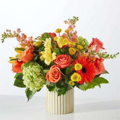 Autumn Sunshine Bouquet with Ivory Vase –  Hb Floral Studio, Rockford IL