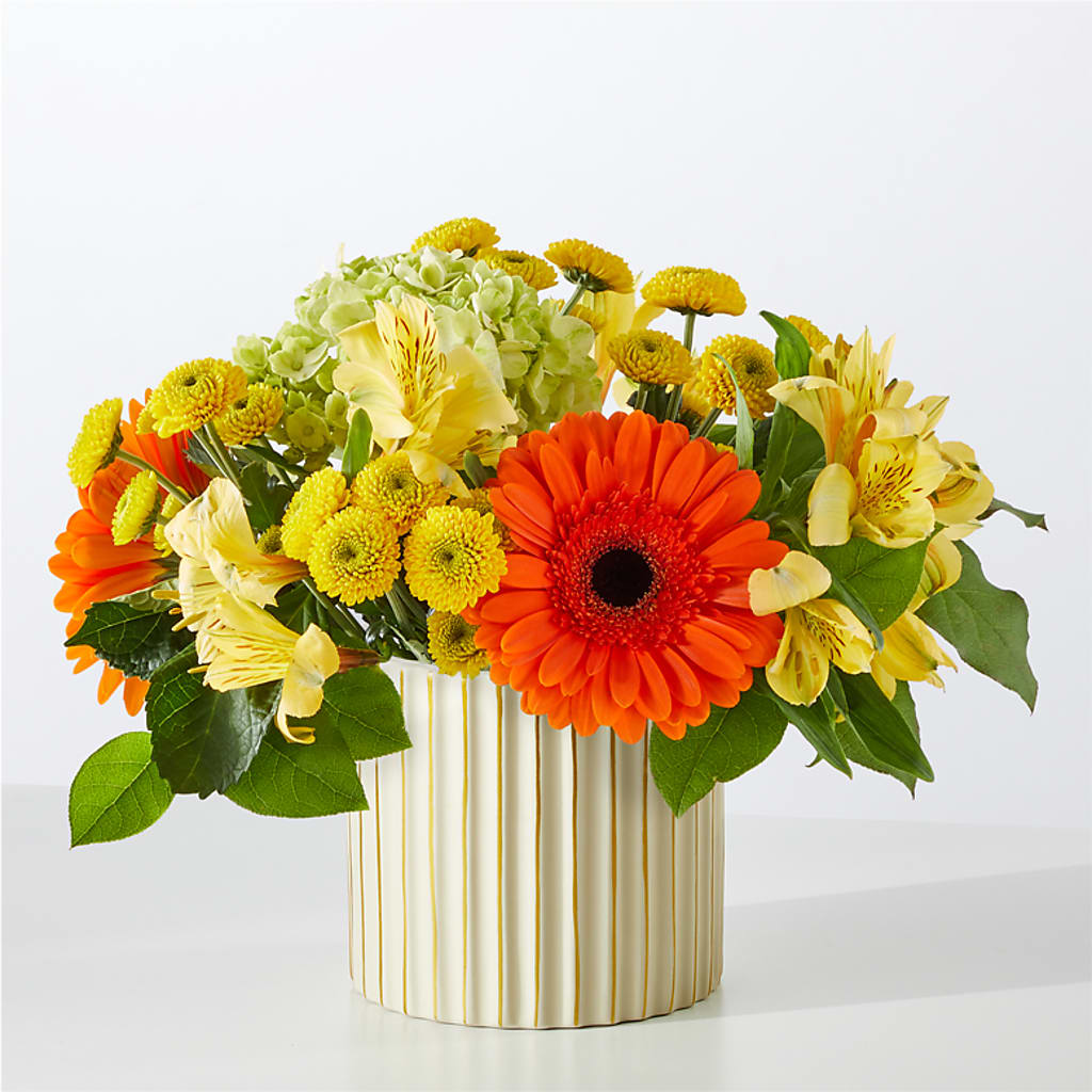 Autumn Sunshine Bouquet with Ivory Vase –  Hb Floral Studio, Rockford IL