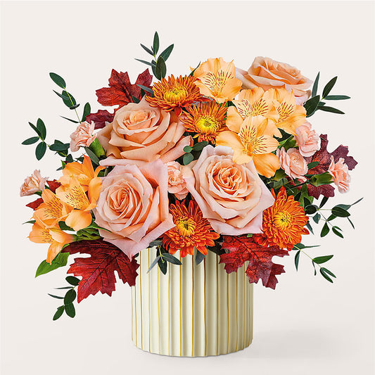 Spiced Latte Bouquet with Ivory Vase –  Hb Floral Studio, Rockford IL