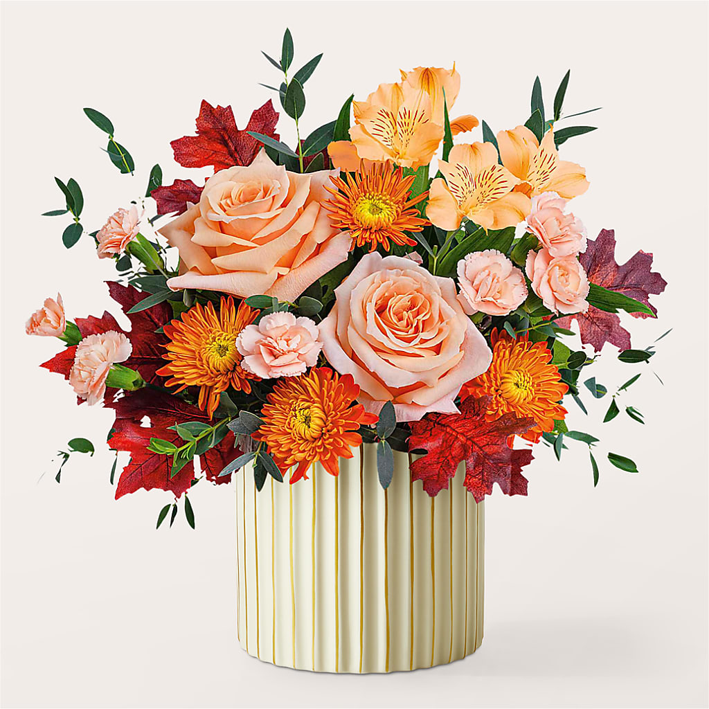 Spiced Latte Bouquet with Ivory Vase –  Hb Floral Studio, Rockford IL