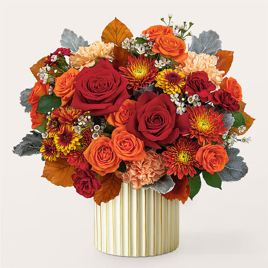 Merlot Bouquet with Ivory Vase –  Hb Floral Studio, Rockford IL