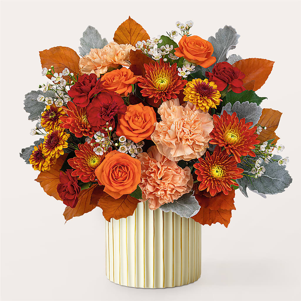 Merlot Bouquet with Ivory Vase –  Hb Floral Studio, Rockford IL