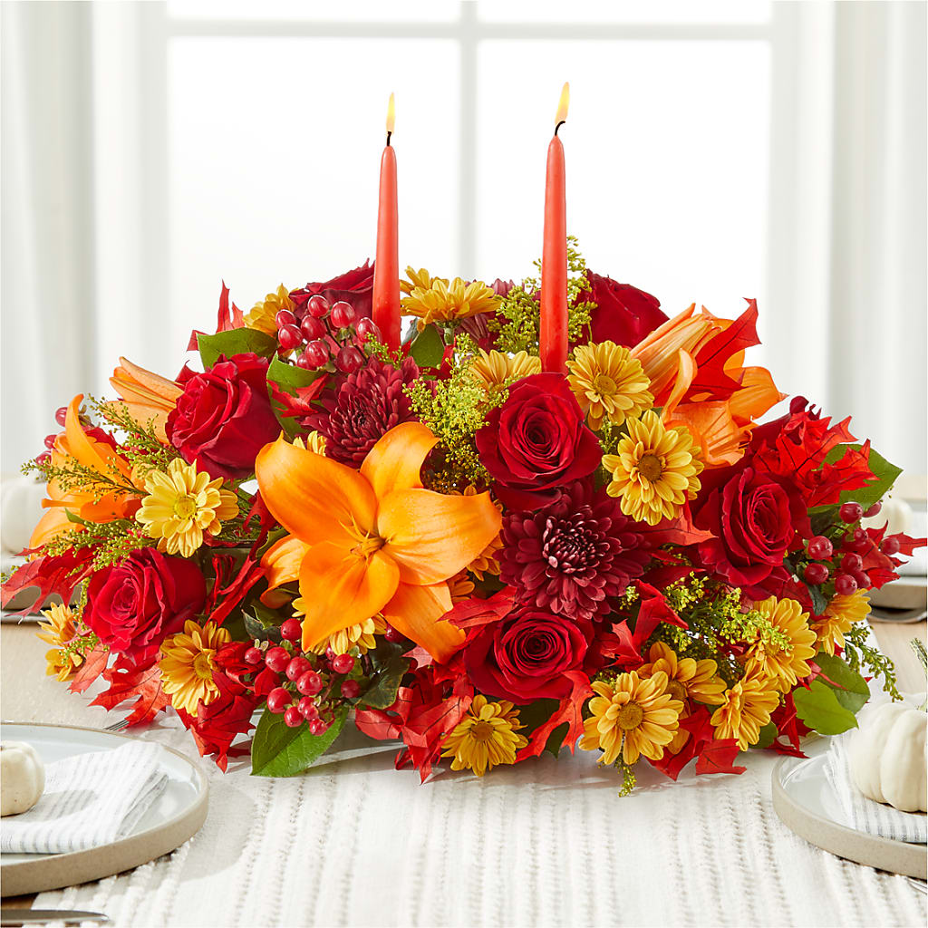 Autumn's Embrace Centerpiece –  Hb Floral Studio, Rockford IL