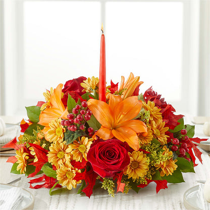 Autumn's Embrace Centerpiece –  Hb Floral Studio, Rockford IL