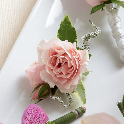 Pink Spray Rose Boutonniere –  Hb Floral Studio, Rockford IL
