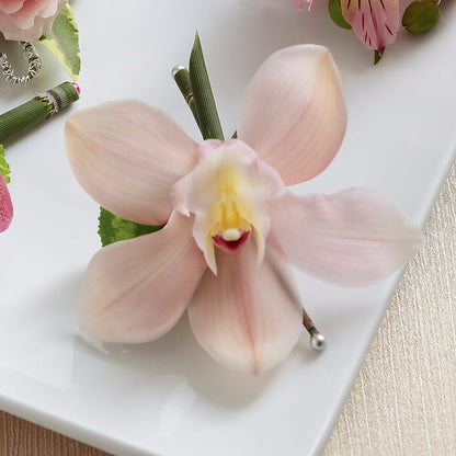 Pink Cymbidium Boutonniere –  Hb Floral Studio, Rockford IL