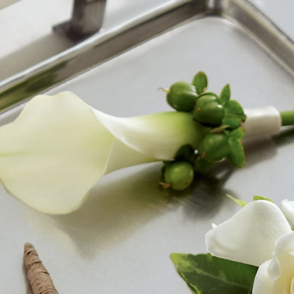 White Calla Boutonniere –  Hb Floral Studio, Rockford IL